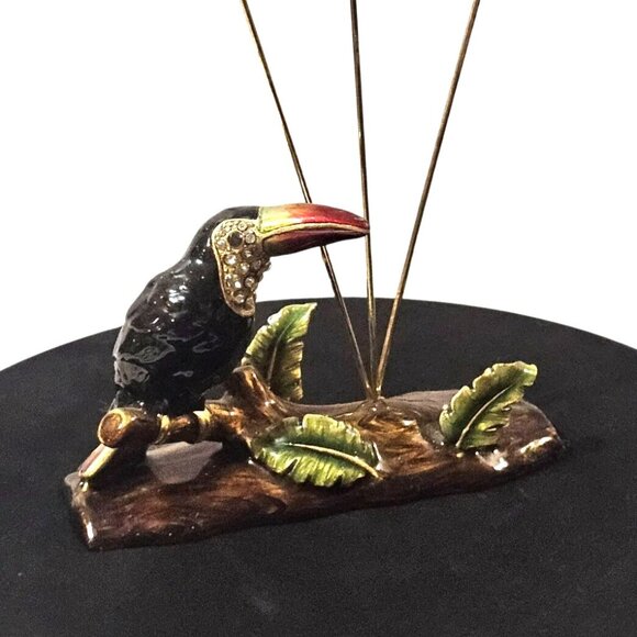 Lacquered Brass Toucan Bird Wire Picture Photo Card Holder Display Stand - Picture 5 of 8